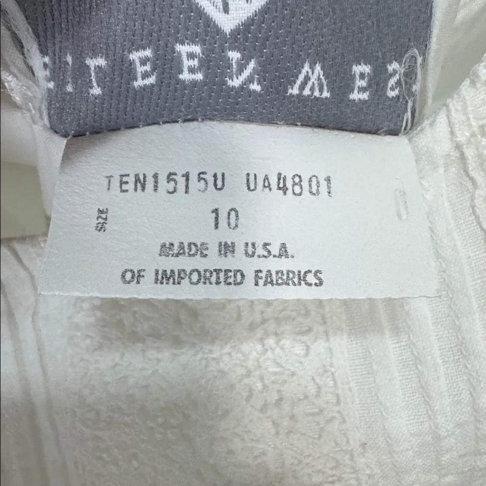 Eileen West vintage dropped waist White Midi slip Dress cotton linen blend - Picture 3 of 11